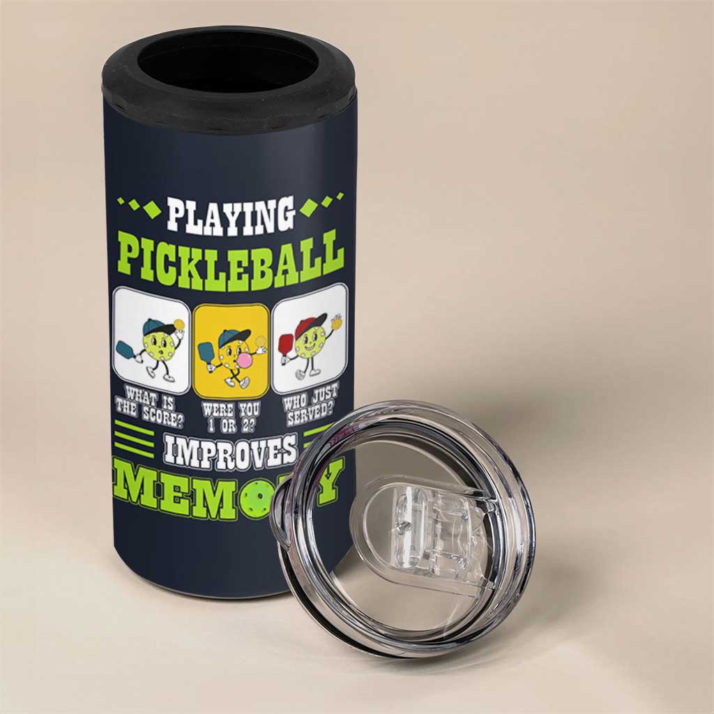 Playing Pickleball Improves Memory 4 in 1 Can Cooler Tumbler Gift for Pickle Ball Lovers Pickleballs Coach Player