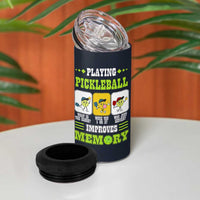 Playing Pickleball Improves Memory 4 in 1 Can Cooler Tumbler Gift for Pickle Ball Lovers Pickleballs Coach Player