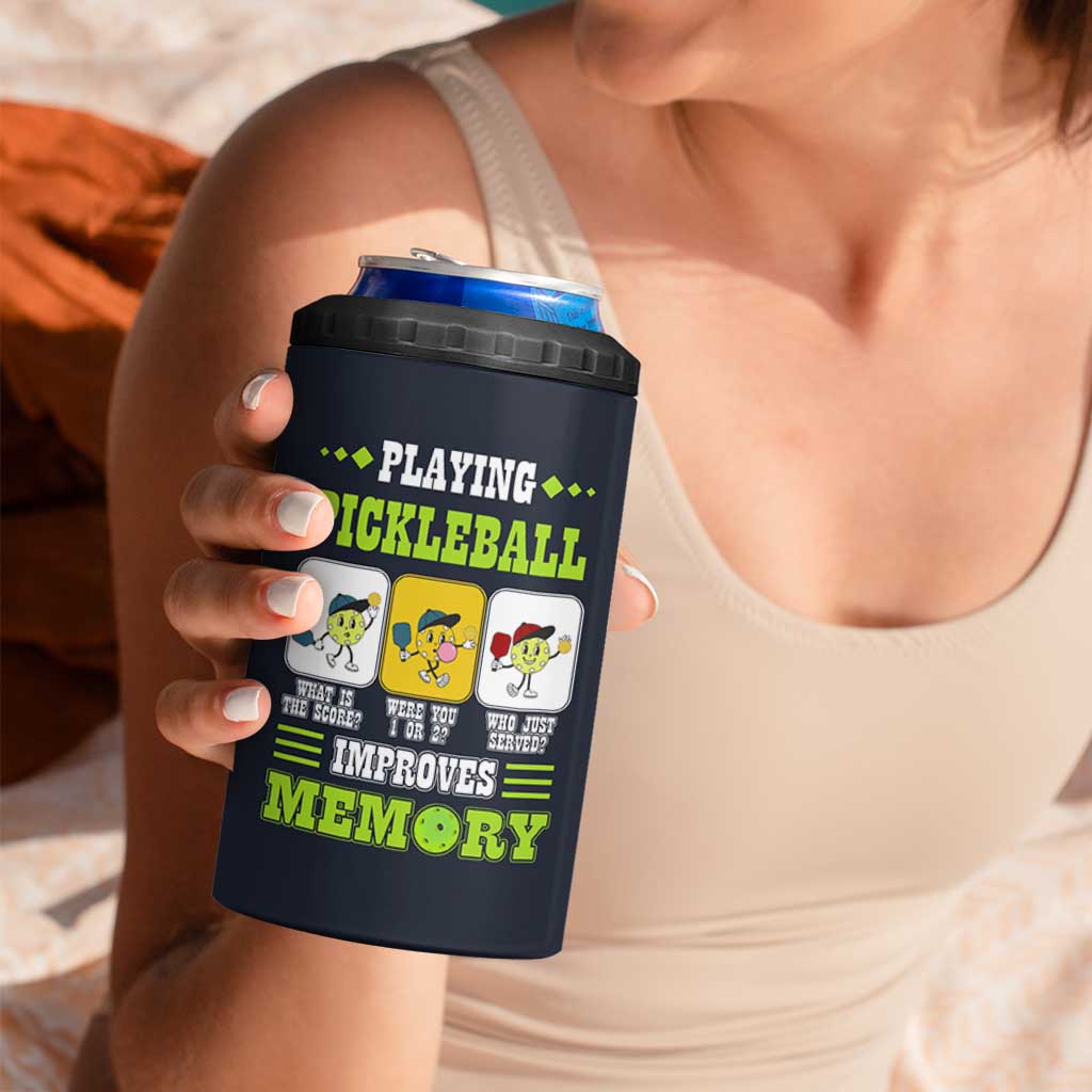 Playing Pickleball Improves Memory 4 in 1 Can Cooler Tumbler Gift for Pickle Ball Lovers Pickleballs Coach Player