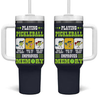 Playing Pickleball Improves Memory Tumbler With Handle Gift for Pickle Ball Lovers Pickleballs Coach Player