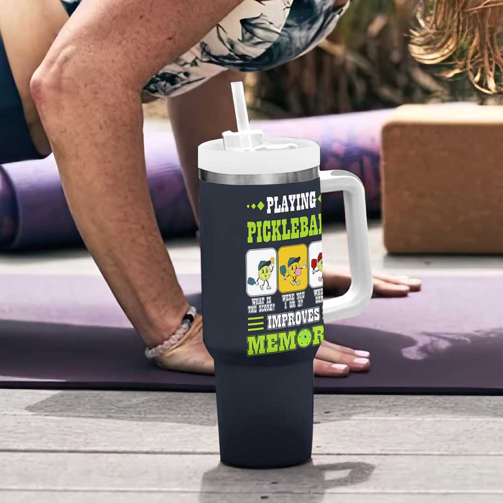 Playing Pickleball Improves Memory Tumbler With Handle Gift for Pickle Ball Lovers Pickleballs Coach Player