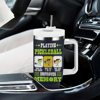 Playing Pickleball Improves Memory Tumbler With Handle Gift for Pickle Ball Lovers Pickleballs Coach Player