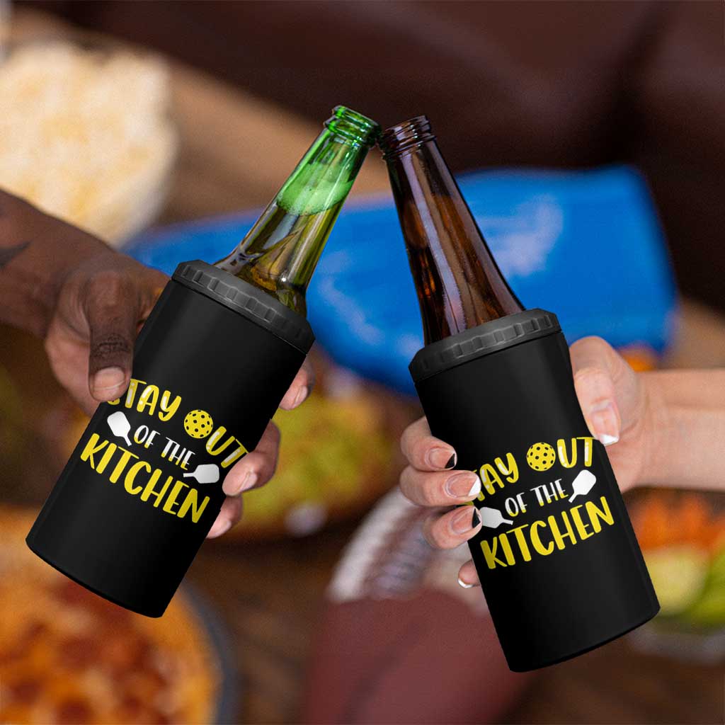 Funny Pickleball Player 4 in 1 Can Cooler Tumbler Stay Out Of The Kitchen