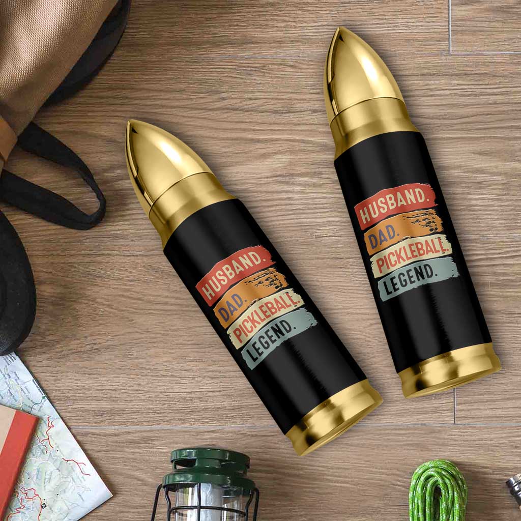 Husband Dad Pickleball Legend Bullet Tumbler Retro Pickleball Gift for Him Fathers Day