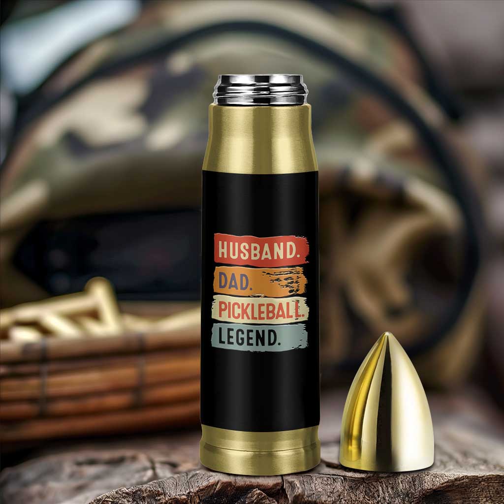 Husband Dad Pickleball Legend Bullet Tumbler Retro Pickleball Gift for Him Fathers Day