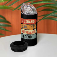 Husband Dad Pickleball Legend 4 in 1 Can Cooler Tumbler Retro Pickleball Gift for Him Fathers Day