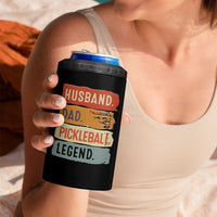 Husband Dad Pickleball Legend 4 in 1 Can Cooler Tumbler Retro Pickleball Gift for Him Fathers Day