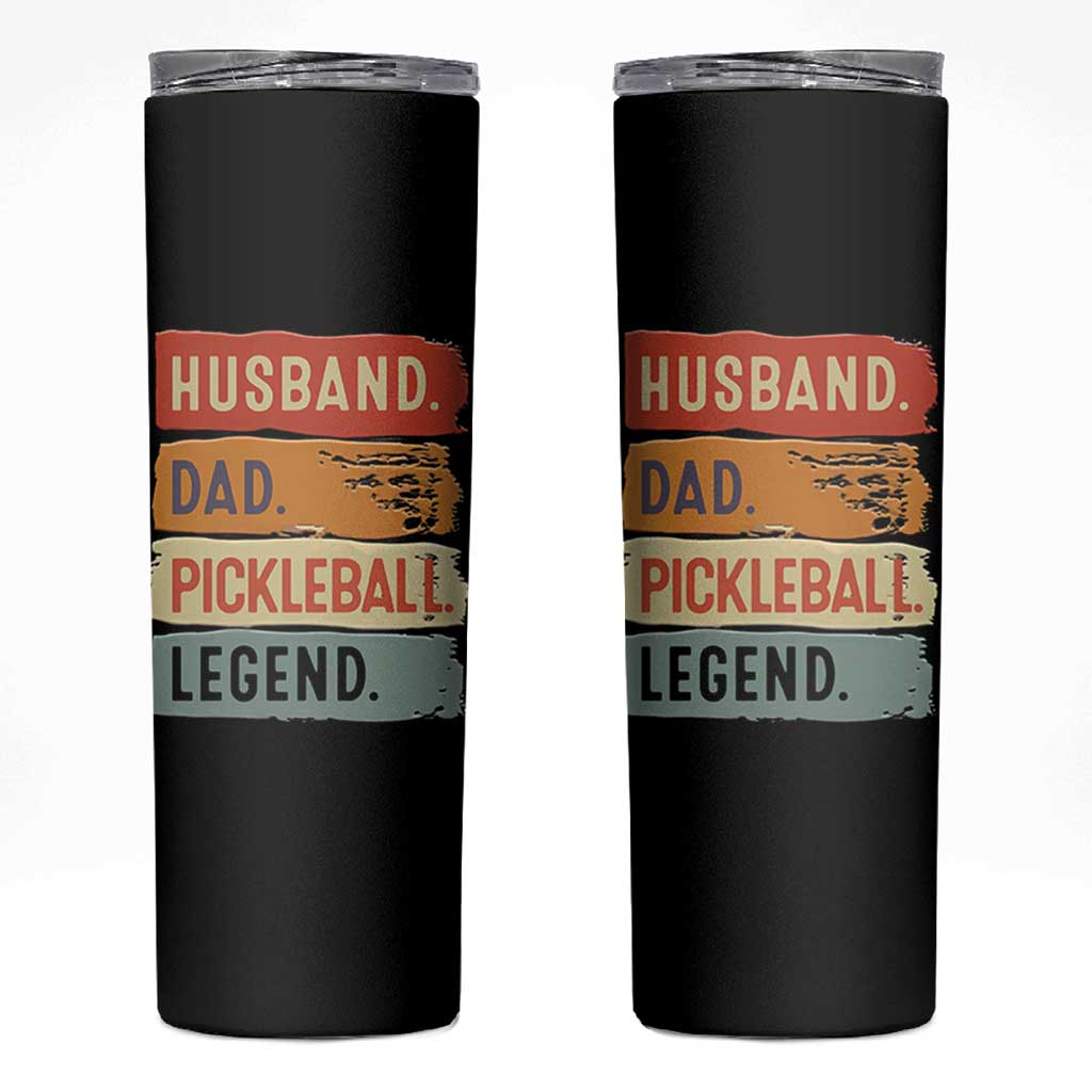 Husband Dad Pickleball Legend Skinny Tumbler Retro Pickleball Gift for Him Fathers Day