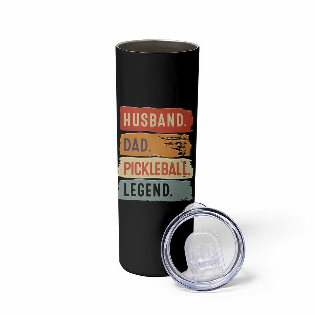 Husband Dad Pickleball Legend Skinny Tumbler Retro Pickleball Gift for Him Fathers Day