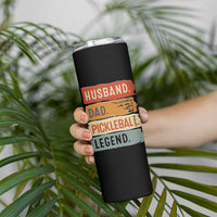 Husband Dad Pickleball Legend Skinny Tumbler Retro Pickleball Gift for Him Fathers Day