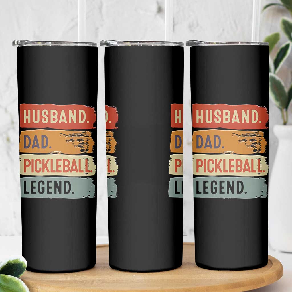 Husband Dad Pickleball Legend Skinny Tumbler Retro Pickleball Gift for Him Fathers Day