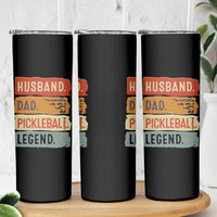 Husband Dad Pickleball Legend Skinny Tumbler Retro Pickleball Gift for Him Fathers Day