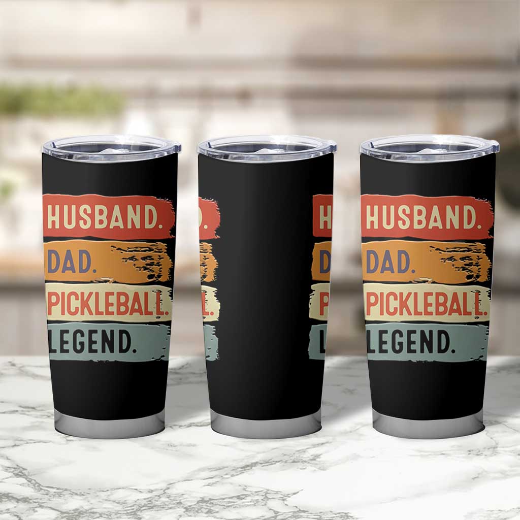 Husband Dad Pickleball Legend Tumbler Cup Retro Pickleball Gift for Him Fathers Day