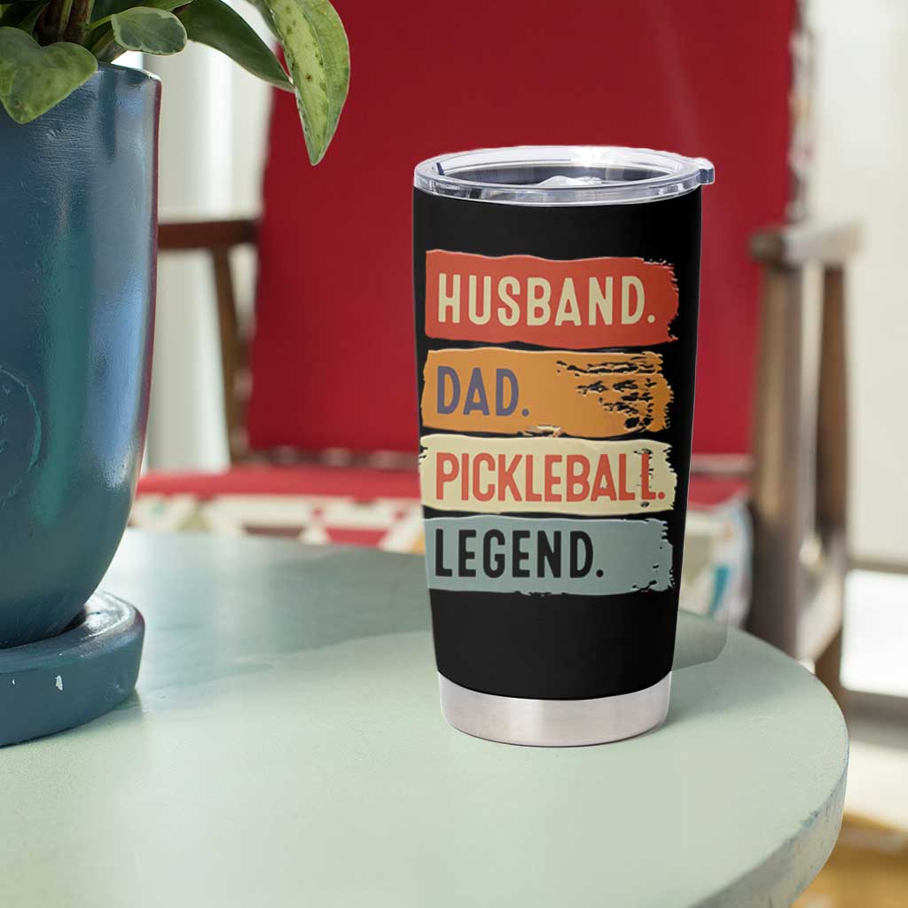 Husband Dad Pickleball Legend Tumbler Cup Retro Pickleball Gift for Him Fathers Day