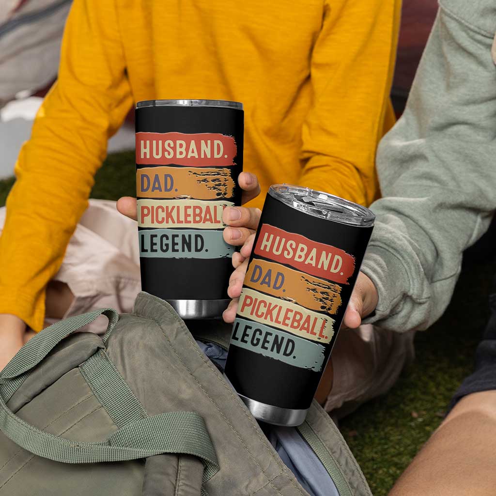 Husband Dad Pickleball Legend Tumbler Cup Retro Pickleball Gift for Him Fathers Day