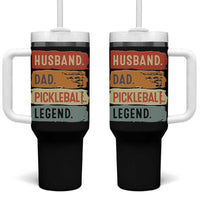Husband Dad Pickleball Legend Tumbler With Handle Retro Pickleball Gift for Him Fathers Day