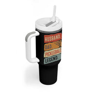Husband Dad Pickleball Legend Tumbler With Handle Retro Pickleball Gift for Him Fathers Day