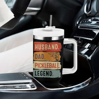 Husband Dad Pickleball Legend Tumbler With Handle Retro Pickleball Gift for Him Fathers Day