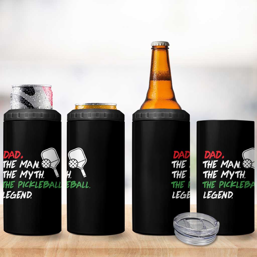 Vintage Pickleball Dad 4 in 1 Can Cooler Tumbler Retro Pickleball Gift for Him Fathers Day