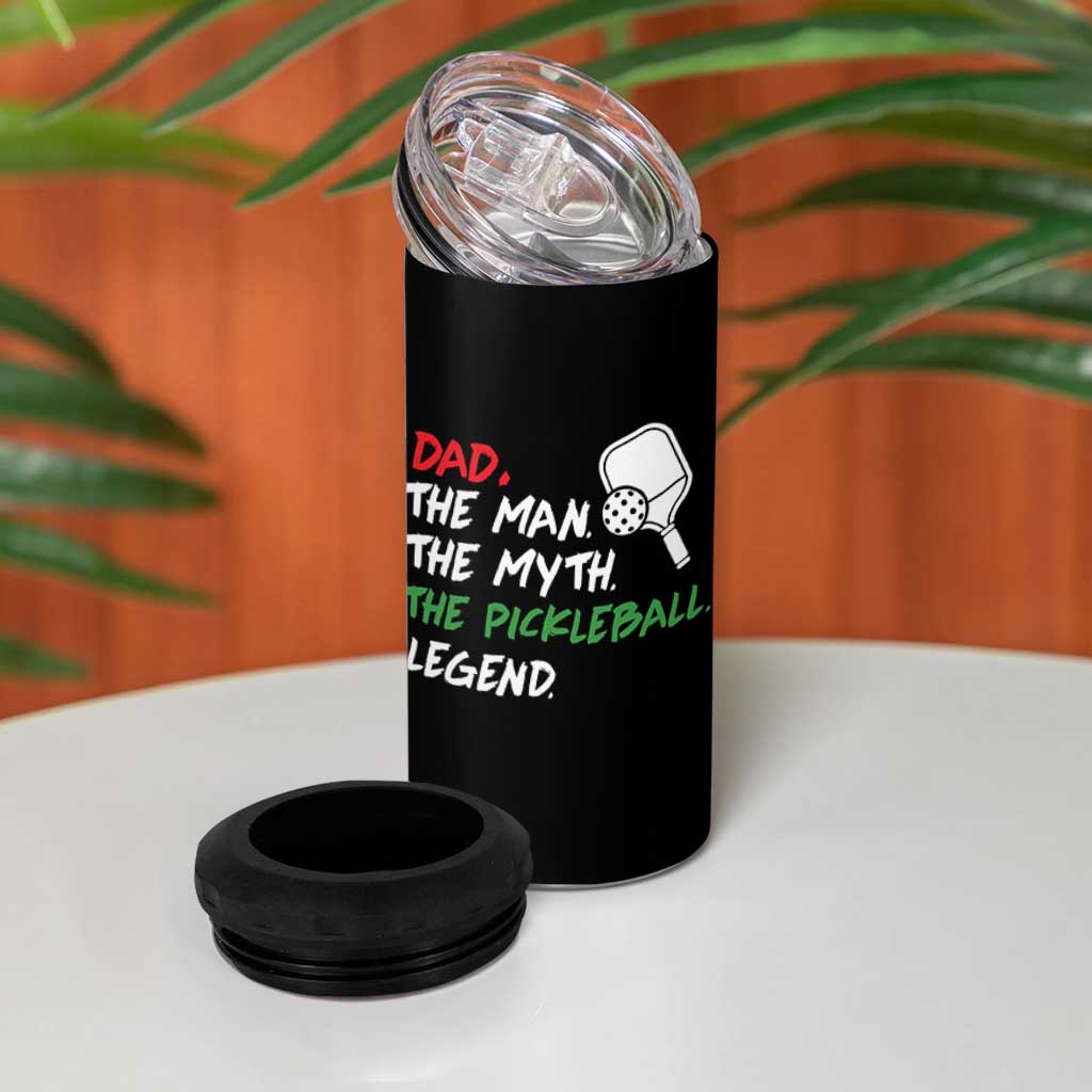 Vintage Pickleball Dad 4 in 1 Can Cooler Tumbler Retro Pickleball Gift for Him Fathers Day