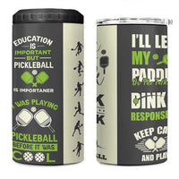 Pickleball 4 in 1 Can Cooler Tumbler Gift for Pickle Ball Lovers Pickleballs Coach Player