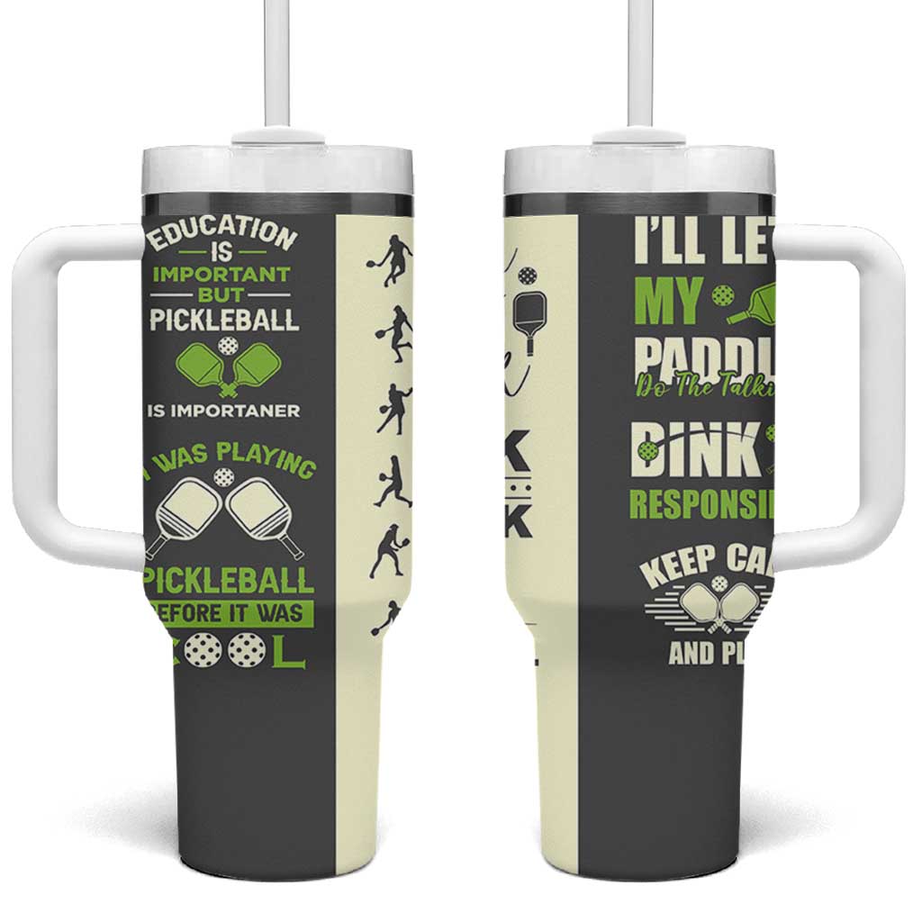Pickleball Tumbler With Handle Gift for Pickle Ball Lovers Pickleballs Coach Player