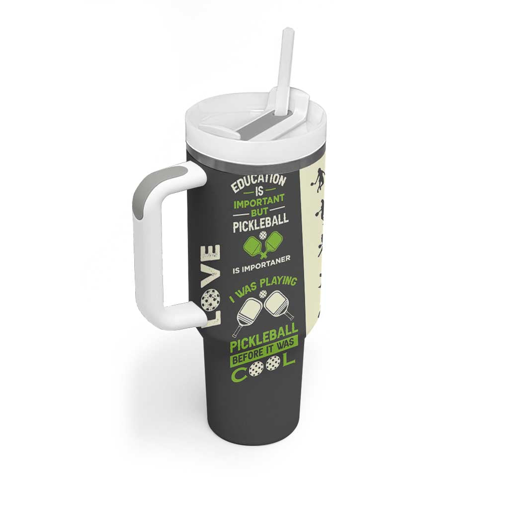 Pickleball Tumbler With Handle Gift for Pickle Ball Lovers Pickleballs Coach Player