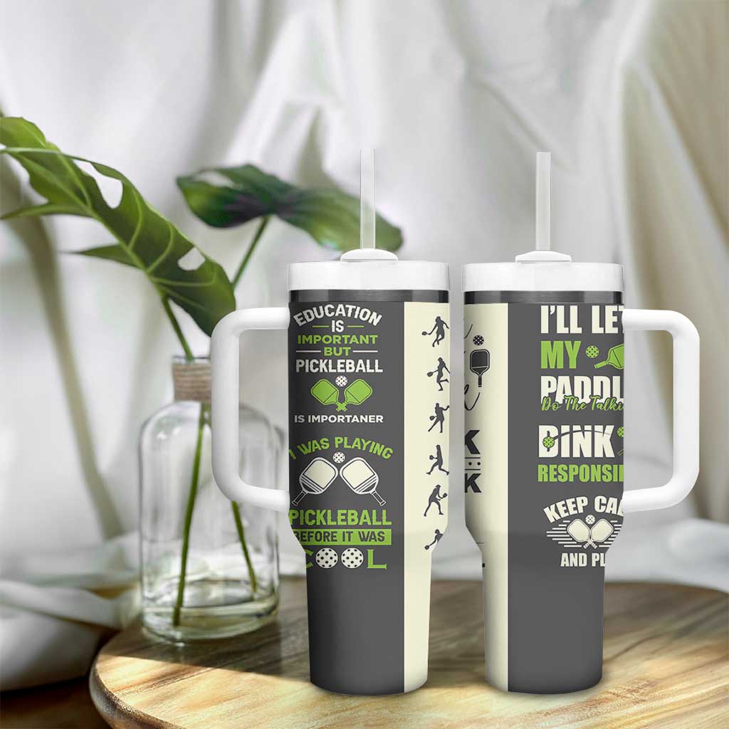 Pickleball Tumbler With Handle Gift for Pickle Ball Lovers Pickleballs Coach Player