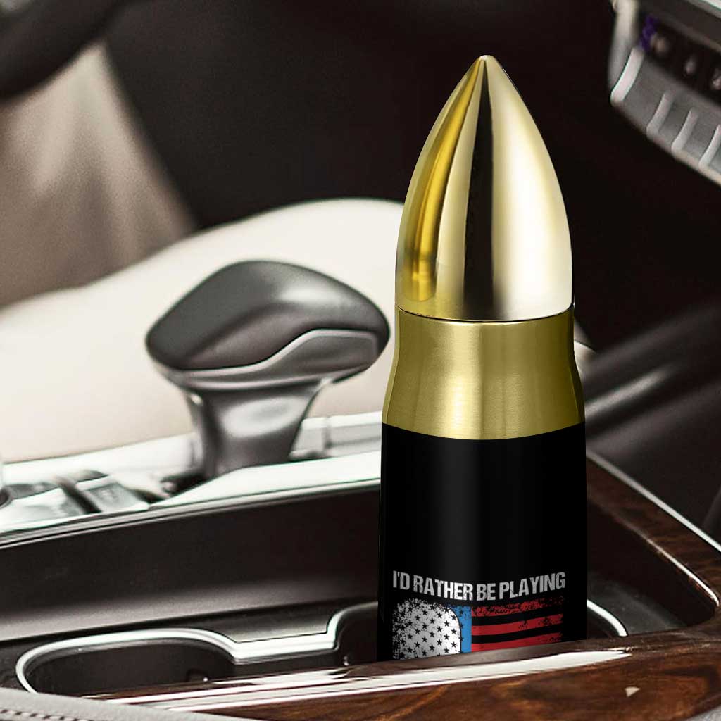 Funny Pickleball Player Bullet Tumbler US Flag Paddleball Lover