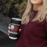 Funny Pickleball Player Tumbler Cup US Flag Paddleball Lover
