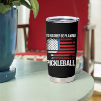 Funny Pickleball Player Tumbler Cup US Flag Paddleball Lover