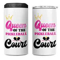 Pickleball Gifts For Women 4 in 1 Can Cooler Tumbler Queen Of The Court