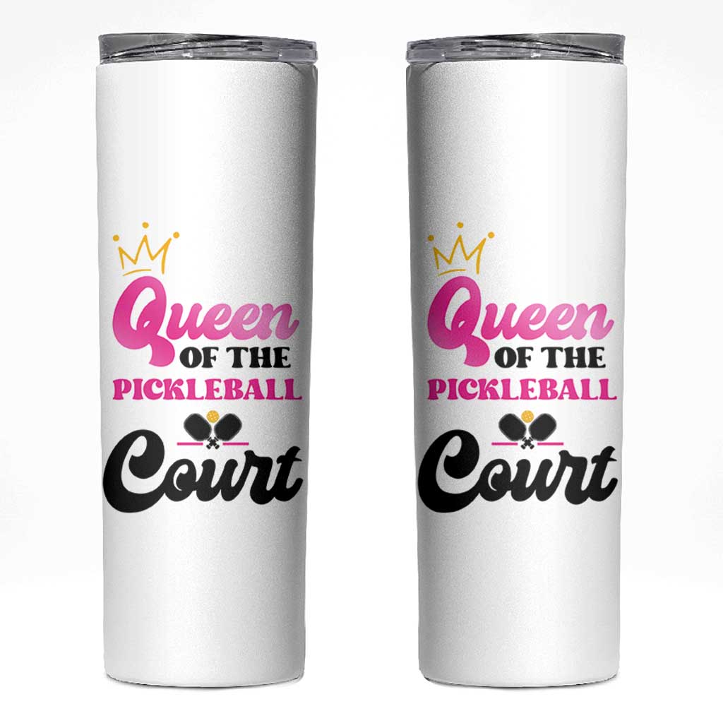 Pickleball Gifts For Women Skinny Tumbler Queen Of The Court