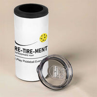 Pickleball Lover Retirement 4 in 1 Can Cooler Tumbler Funny Pickle Ball Player Retiree