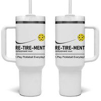 Pickleball Lover Retirement Tumbler With Handle Funny Pickle Ball Player Retiree