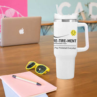 Pickleball Lover Retirement Tumbler With Handle Funny Pickle Ball Player Retiree