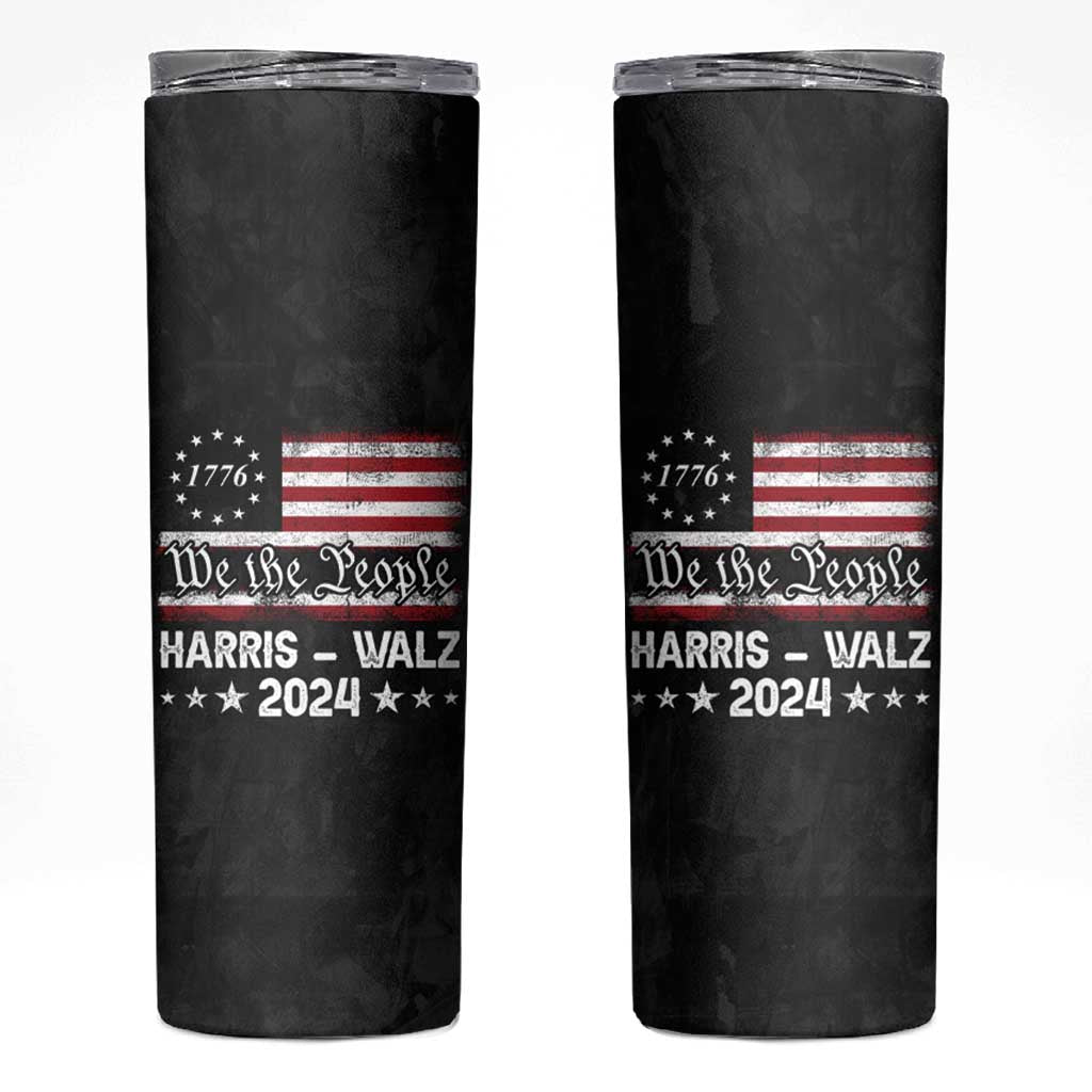 Harris Walz Waltz 2024 Skinny Tumbler US Flag Madam President Democratic 4th Of July - Wonder Print Shop