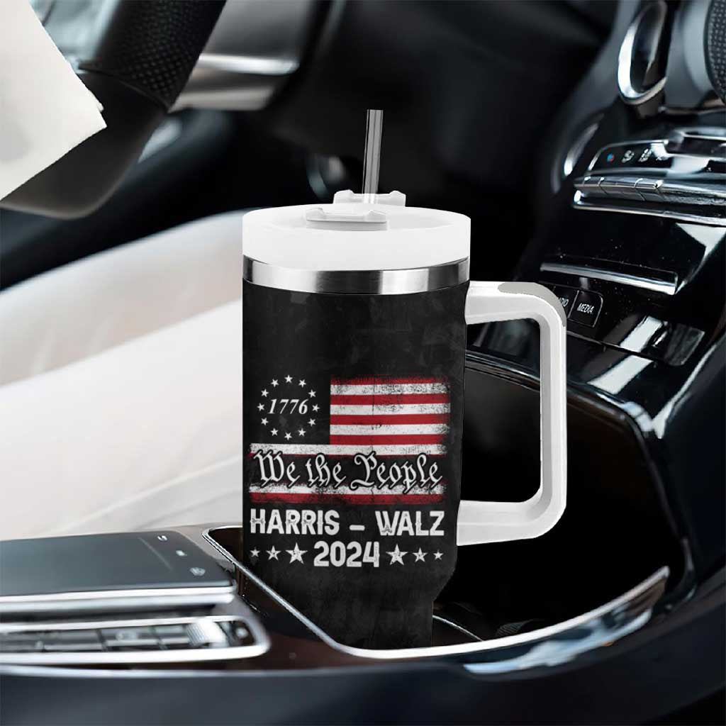 Harris Walz Waltz 2024 Tumbler With Handle US Flag Madam President Democratic 4th Of July - Wonder Print Shop