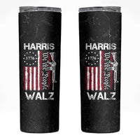 Harris Walz Waltz 2024 Skinny Tumbler US Flag Gun Democratic Madam President 4th Of July - Wonder Print Shop