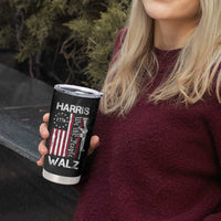 Harris Walz Waltz 2024 Tumbler Cup US Flag Gun Democratic Madam President 4th Of July - Wonder Print Shop