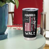 Harris Walz Waltz 2024 Tumbler Cup US Flag Gun Democratic Madam President 4th Of July - Wonder Print Shop
