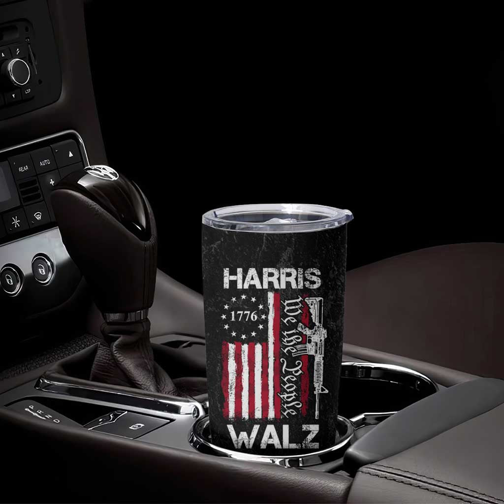 Harris Walz Waltz 2024 Tumbler Cup US Flag Gun Democratic Madam President 4th Of July - Wonder Print Shop