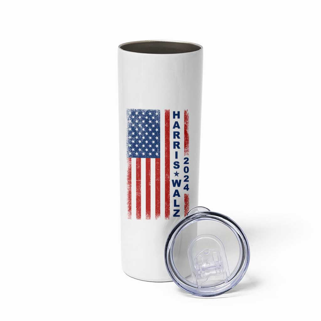 Harris Walz Waltz 2024 Skinny Tumbler USA Flag American Election - Wonder Print Shop