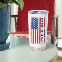 Harris Walz Waltz 2024 Tumbler Cup USA Flag American Election - Wonder Print Shop