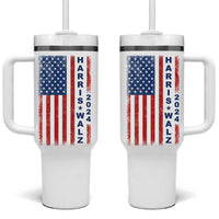 Harris Walz Waltz 2024 Tumbler With Handle USA Flag American Election - Wonder Print Shop