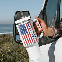 Harris Walz Waltz 2024 Tumbler With Handle USA Flag American Election - Wonder Print Shop