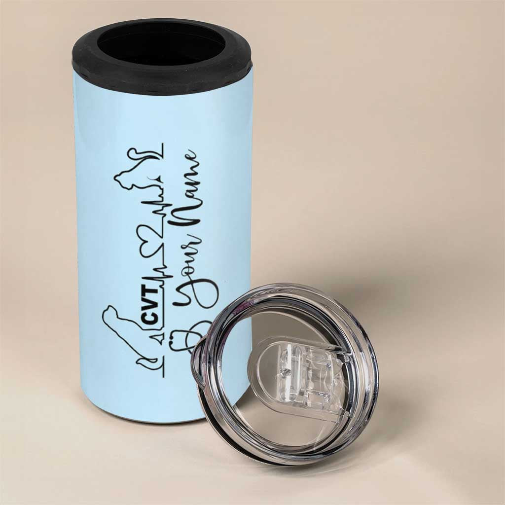 Personalized Vet Tech 4 in 1 Can Cooler Tumbler Custom Name Vet Staff Appreciation Gift Tarot Card - Wonder Print Shop