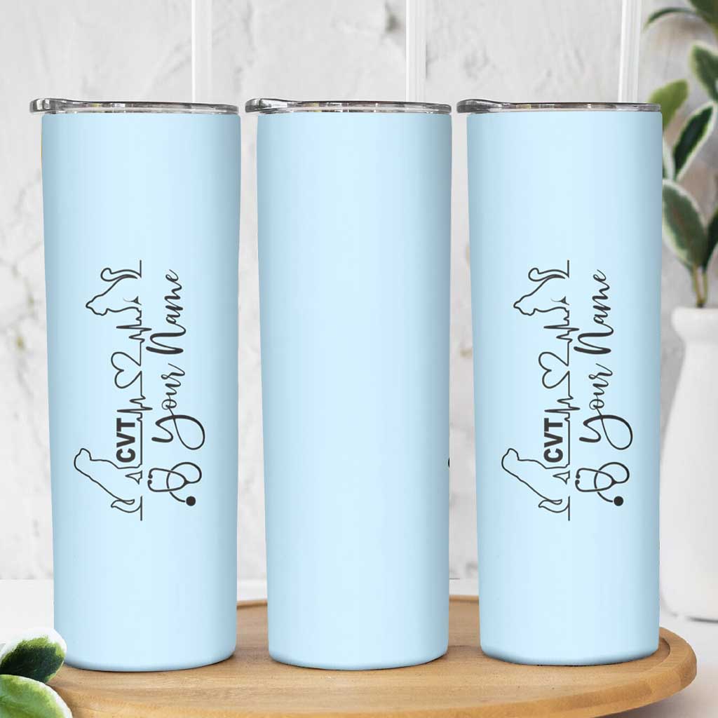 Personalized Vet Tech Skinny Tumbler Custom Name Vet Staff Appreciation Gift Tarot Card - Wonder Print Shop