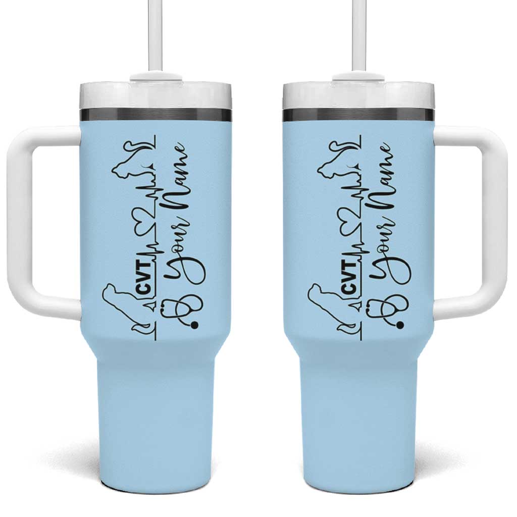 Personalized Vet Tech Tumbler With Handle Custom Name Vet Staff Appreciation Gift Tarot Card - Wonder Print Shop