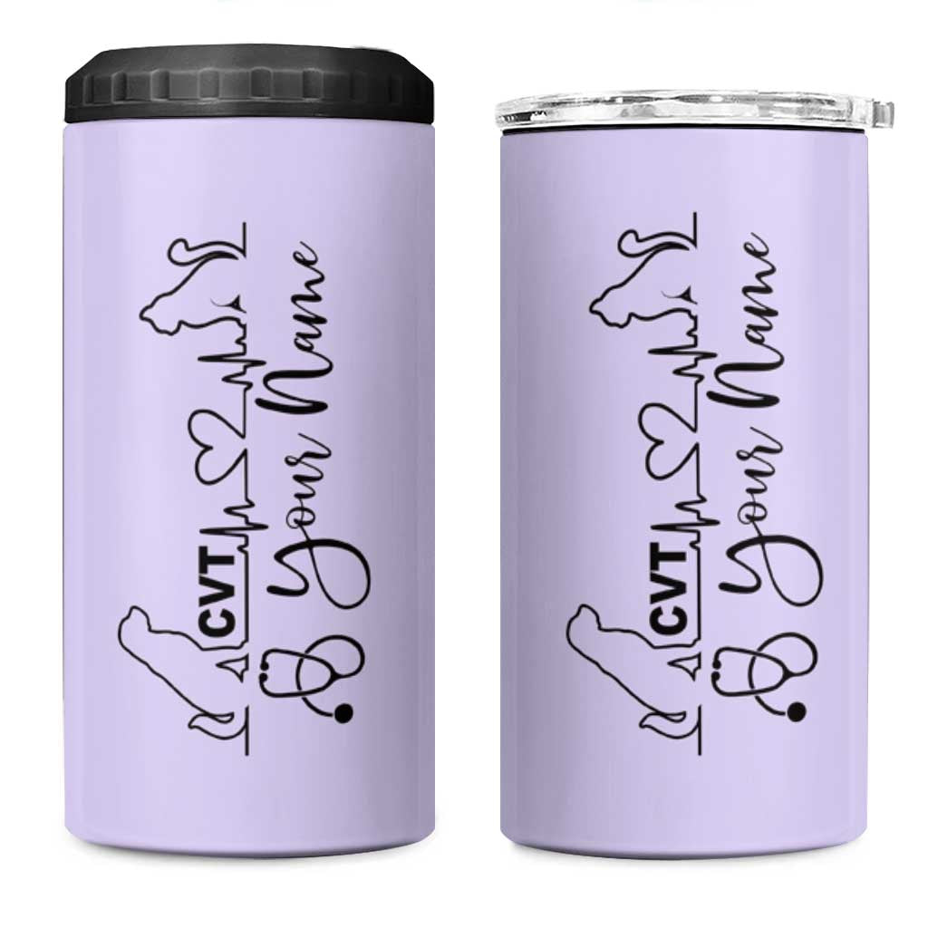 Personalized Vet Tech 4 in 1 Can Cooler Tumbler Tarot Card Custom Name Vet Staff Appreciation Gift - Wonder Print Shop